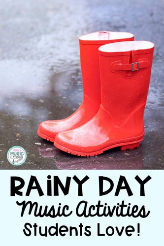 rain music activities - rain boots, umbrella